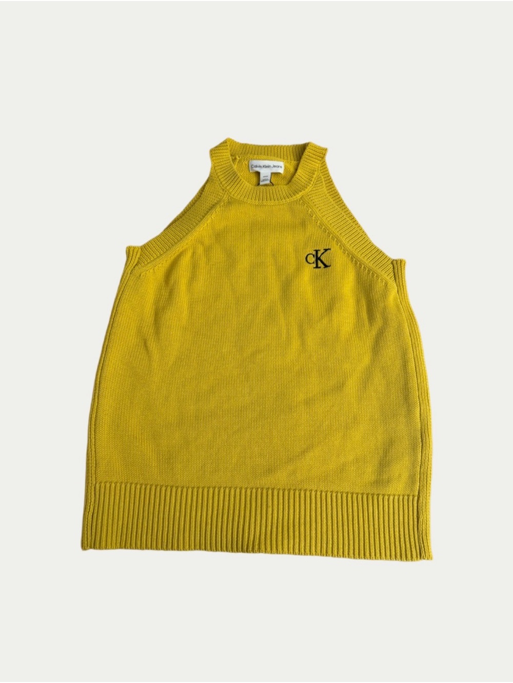 Calvin Klein Jeans Mustard Sweater Knit Tank Top NWT Size S